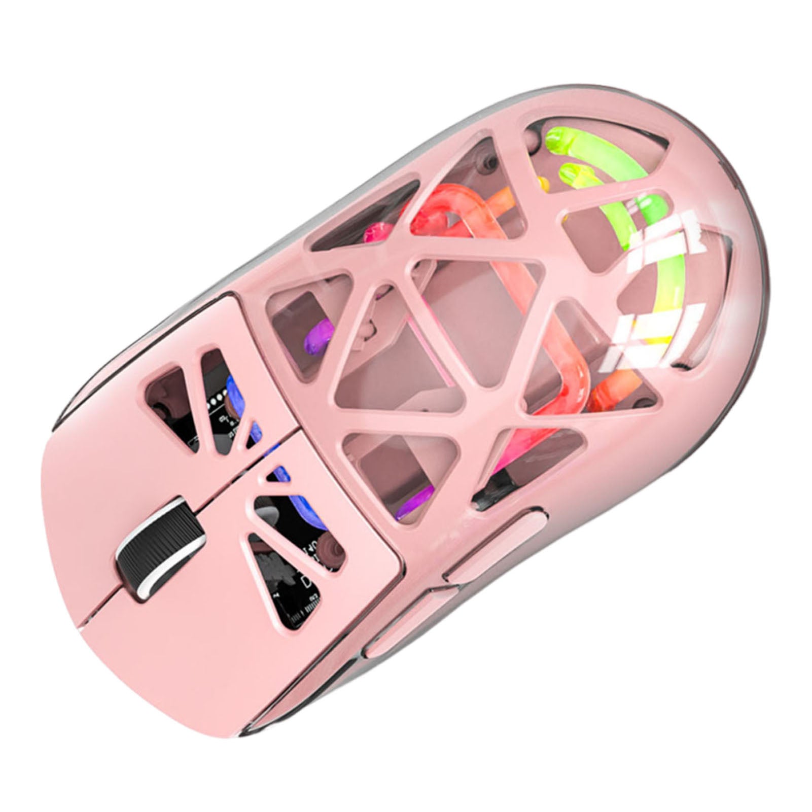 Kwzki Electronics Wireless Gaming Mouse, Lightweight, 3 Mode Connectivity, 4800 DPI, Pink