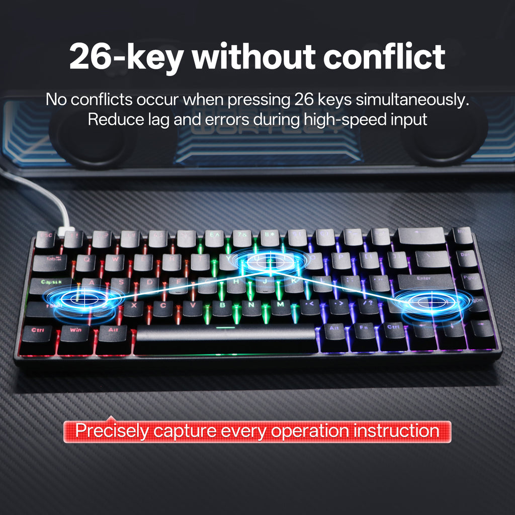 61-Key Single-Mode Mechanical Keyboard, Kwzki Electronics