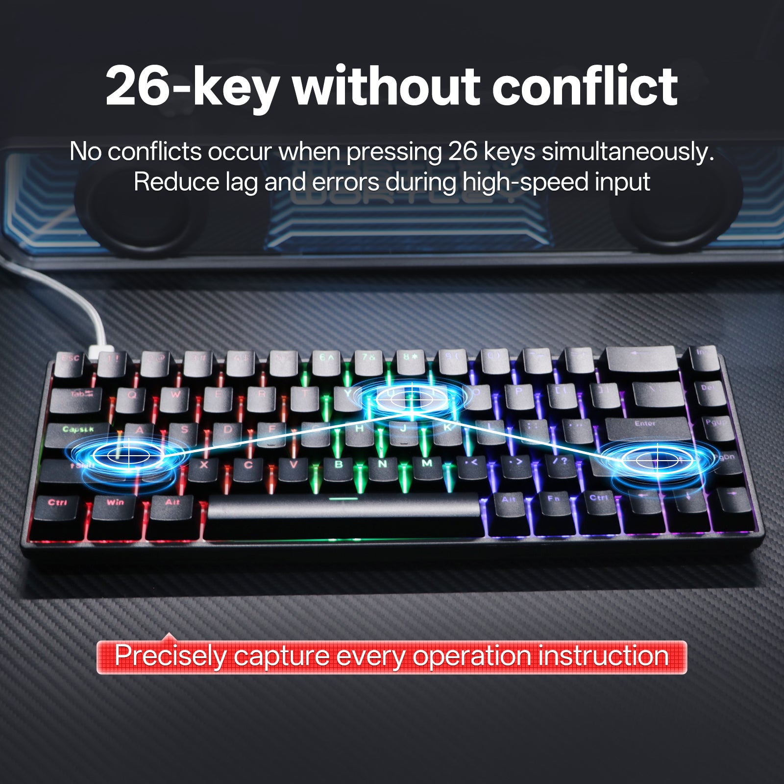 61-Key Single-Mode Mechanical Keyboard, Kwzki Electronics