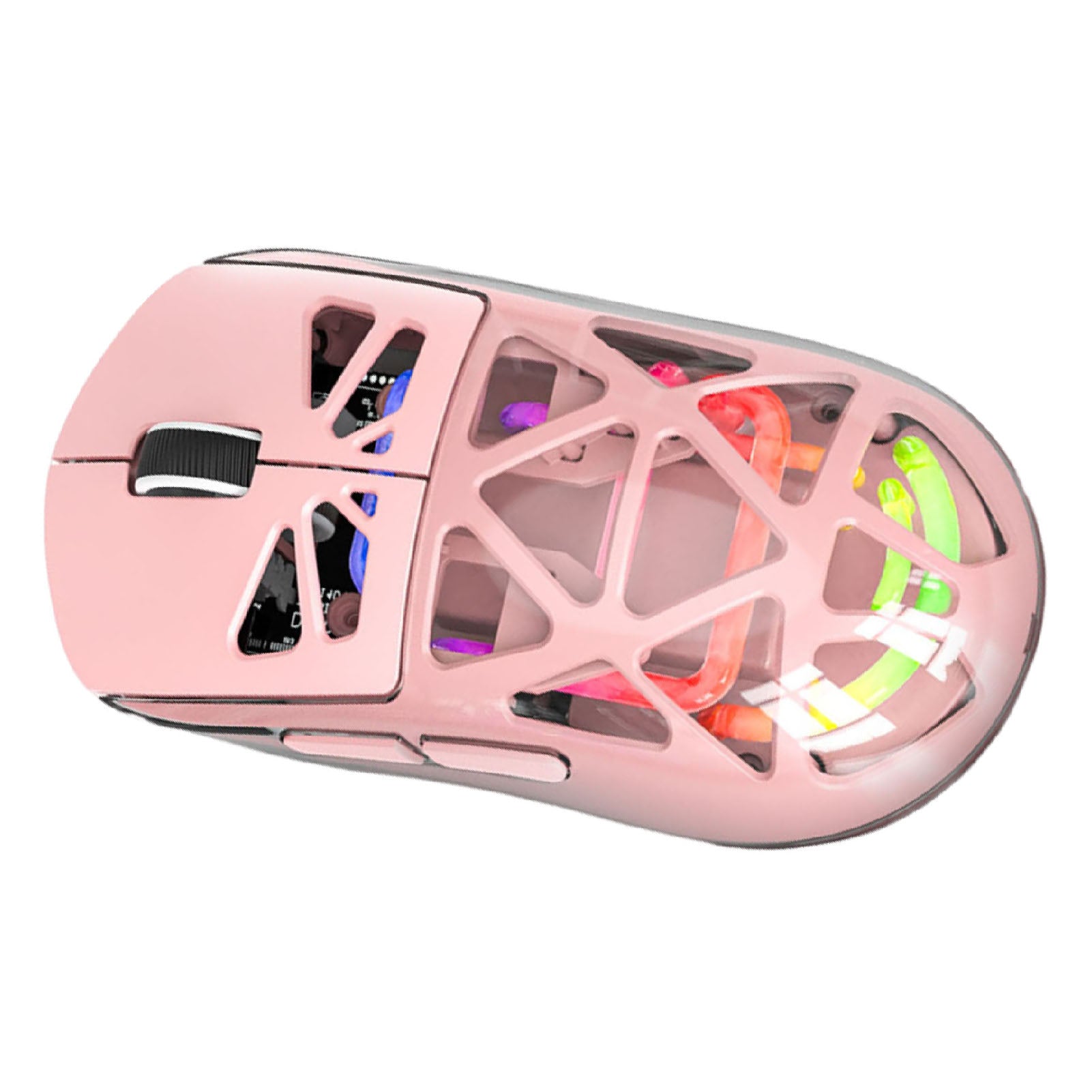 Kwzki Electronics Wireless Gaming Mouse, Lightweight, 3 Mode Connectivity, 4800 DPI, Pink