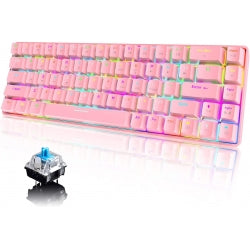 Kwzki Electronics 68-Key Mechanical Gaming Keyboard, Mini RGB Backlit, PC and Xbox Compatible